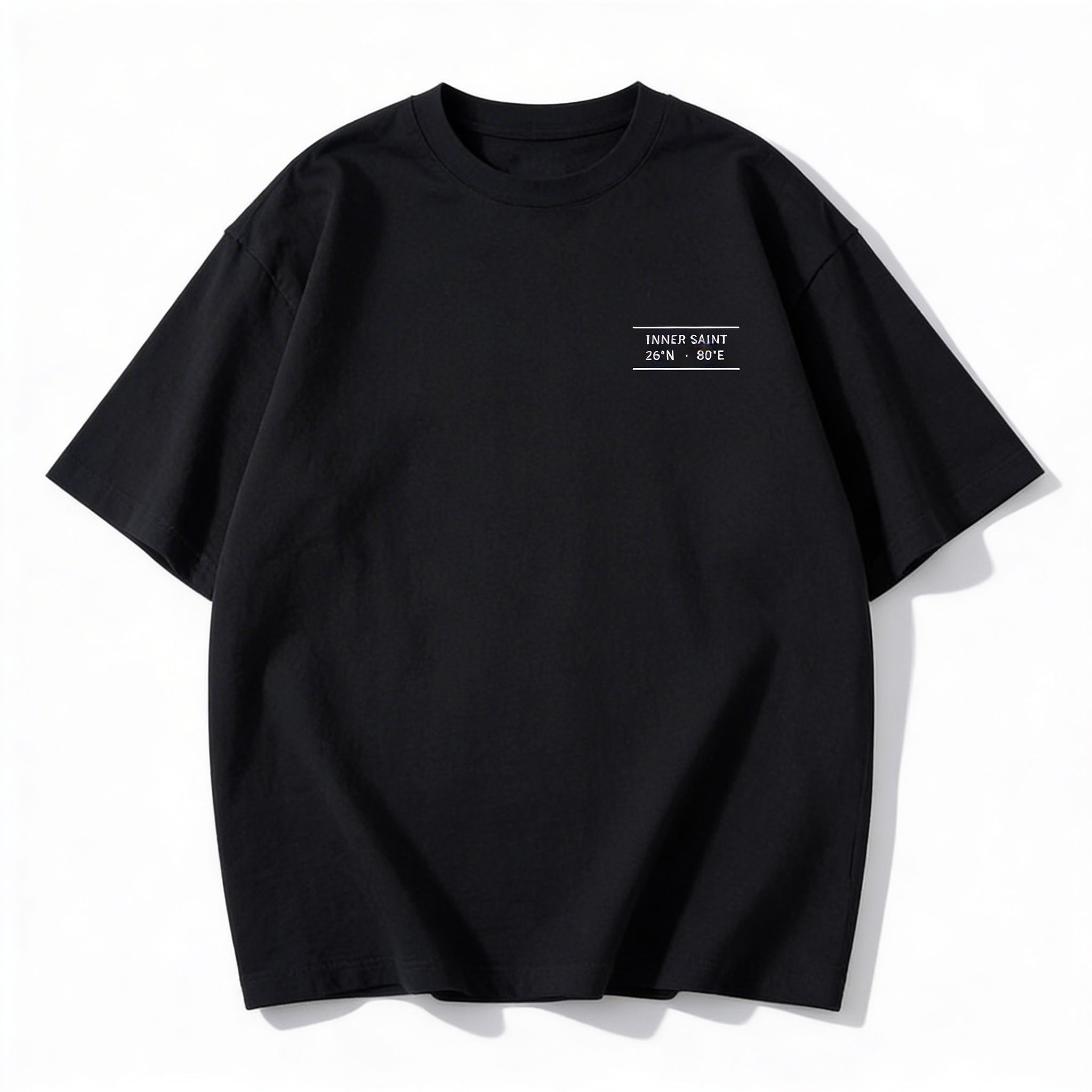 MOVING WITH STILLNESS - Oversized Black Print Tee